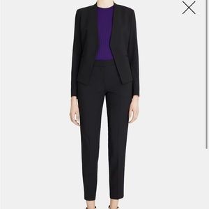 blue and black theory blazer